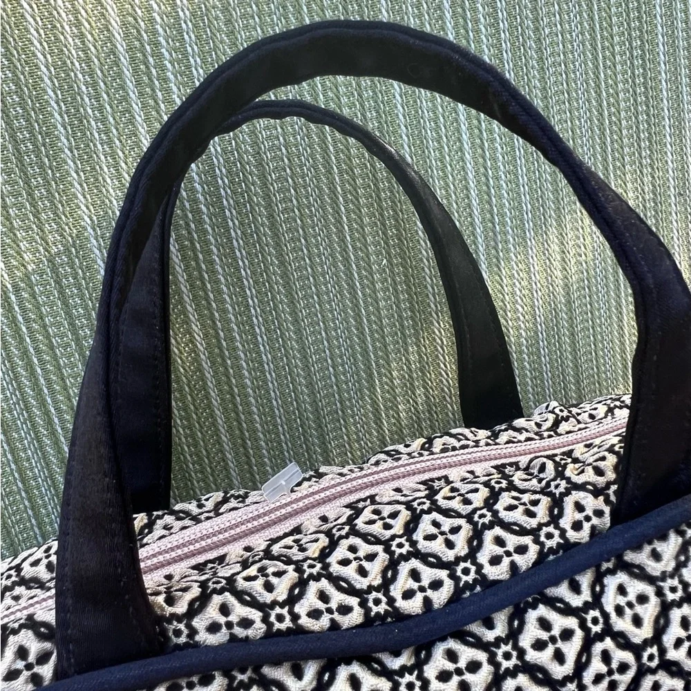 COSMETIC Bag Set NEW Black & Tan with Pattern